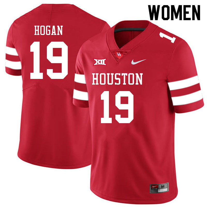 Women #19 Alex Hogan Houston Cougars College Big 12 Conference Football Jerseys Sale-Red - Click Image to Close